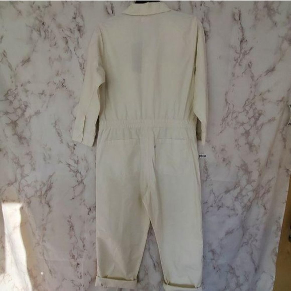 LEVI'S Utility Jumpsuit Cream Long Sleeves Collar - Picture 5 of 14